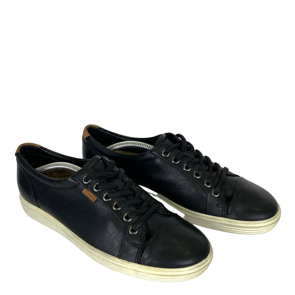 ECCO Soft 7 Women’s Size 7 Black Nubuck Leather Lace Up Sneaker EU Sz 38